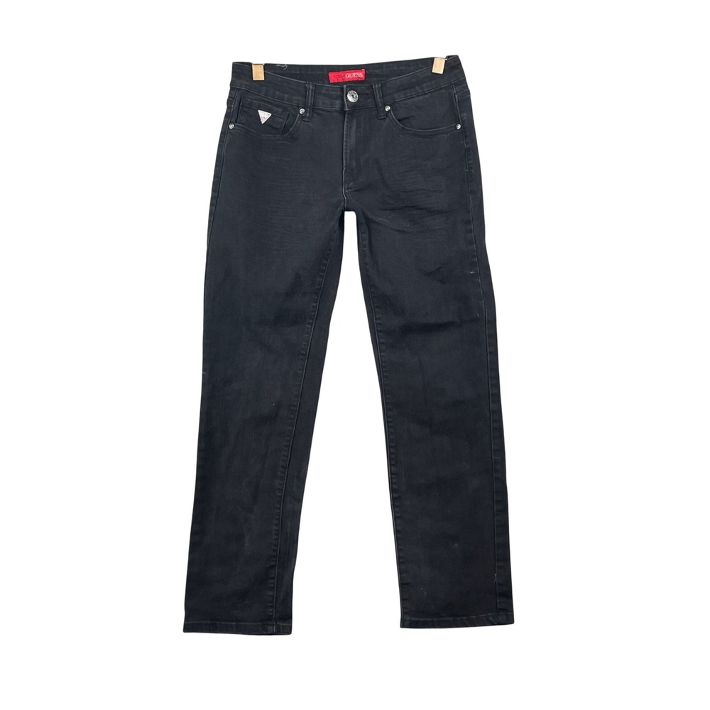 Guess Lincoln Slim Straight Jeans Women 31x27* Black Denim Classic 5-Pocket Pant